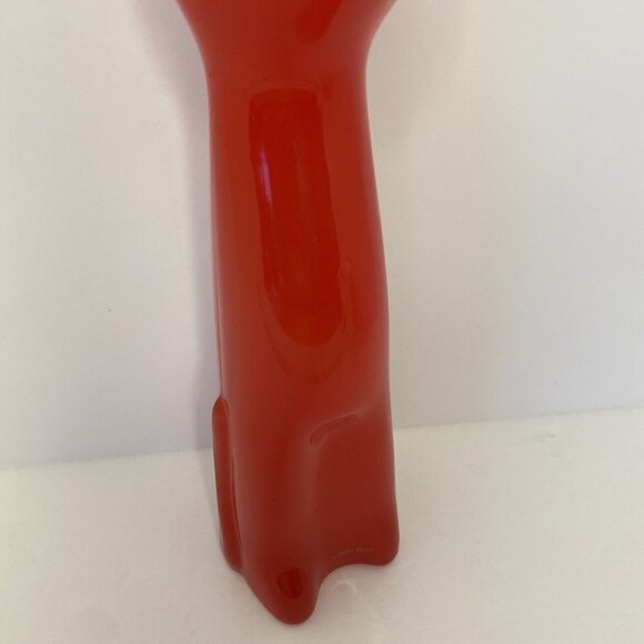 2017 HAPPY CAT FIGURAL RIESLING WINE BOTTLE RED KITTY KITTEN VASE EMPTY 13" - Picture 4 of 16